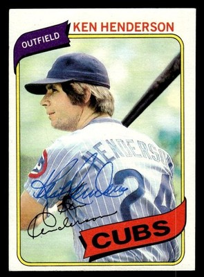 1980 Topps Baseball #523 Ken Henderson Signed Autograph (no COA) *e1