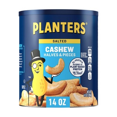 PLANTERS Salted Cashew Halves & Pieces, Party Snacks, 14 Ounce (Pack of 1) 