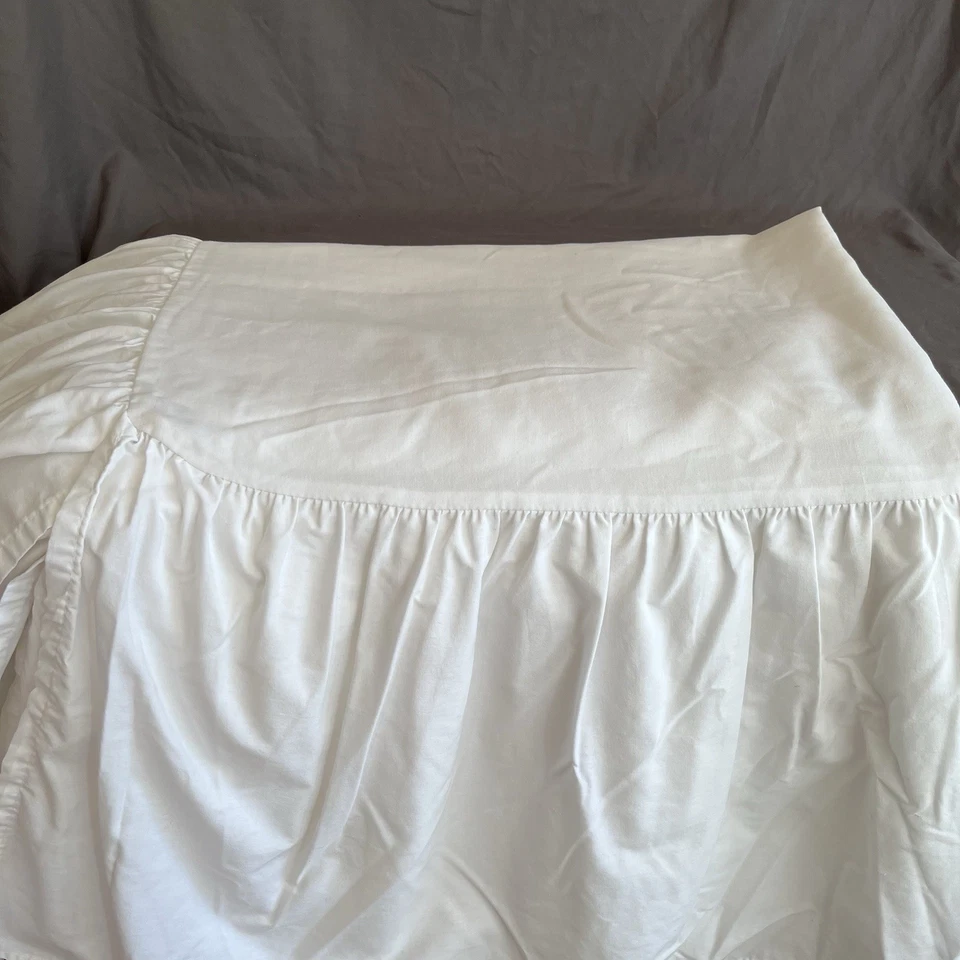 14” RUFFLE White Cotton/Polyester QUEEN BED DUST Vintage JC Penney ~VG - Image 3 of 4