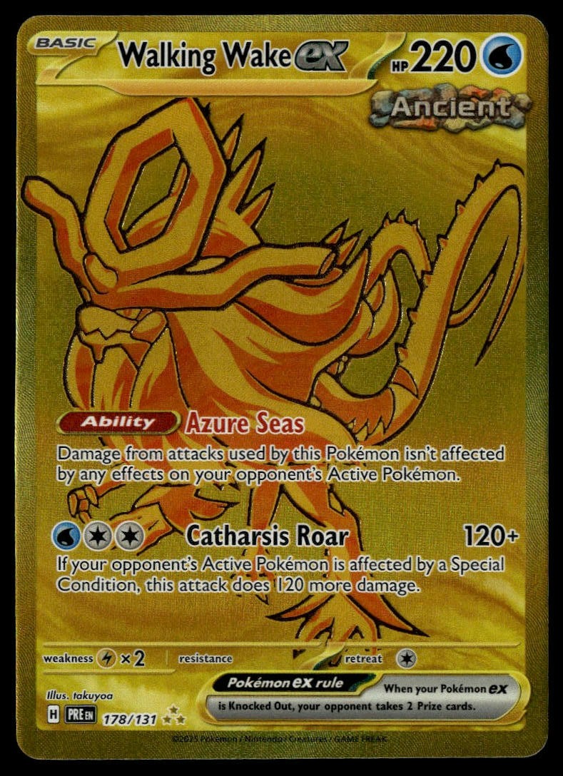 Pokemon Prismatic #178/131 GOLD Walking Wake EX Full Art (RARE) | eBay