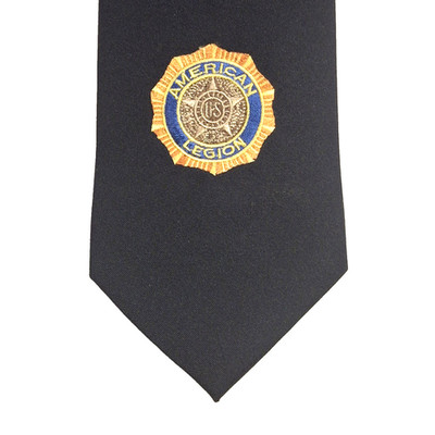 Vintage 1990s American Legion Logo Necktie Wolfmark Neckwear NOS Navy 57''