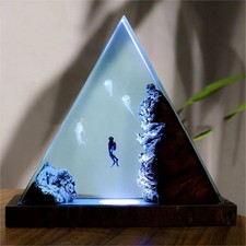 Creative Ornament Decoration Ocean Small Night Lamp Jellyfish Clownfish Wooden