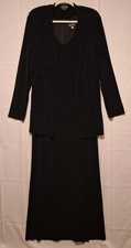 Vintage Onyx Nite By Wendye Chaitin Black Shimmer 2pc Evening Gown Set Size 16