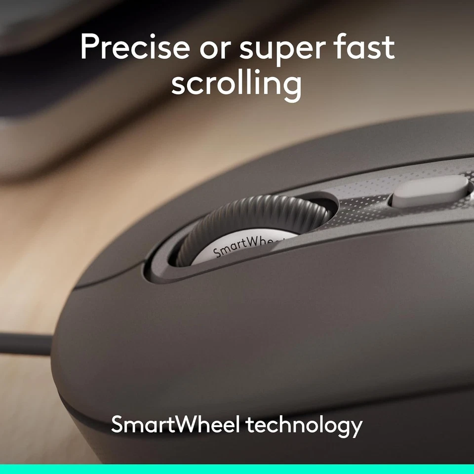 Logitech Signature Wired M520 for Business, Optical Wired Mouse, USB-C Plug-and- - Image 4 of 4