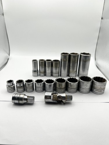 Vtg 18 Piece S-K Tools Socket Set SAE 3/8" Drive 6 & 12 Point Deep & Standard - Picture 7 of 14