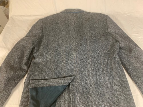Wool Herringbone Sport Coat Blazer Jacket Mens 42R Gray Black VTG USA J Lang - Picture 11 of 11