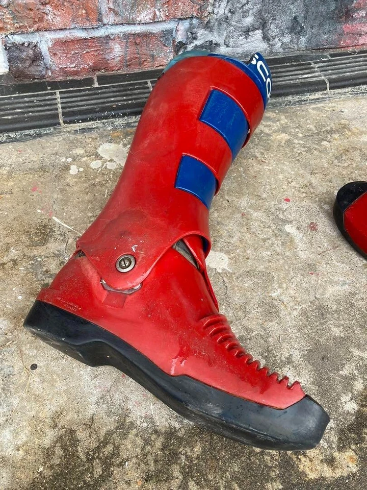 SCOTT USA Motocross Boots Pair Red x Blue Knee Length Vintage Rare Used - Изображение 4 из 4