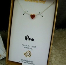 Mom Heart Necklace You Fill My Heart With Love Sterling Silver Mothers Day Gift