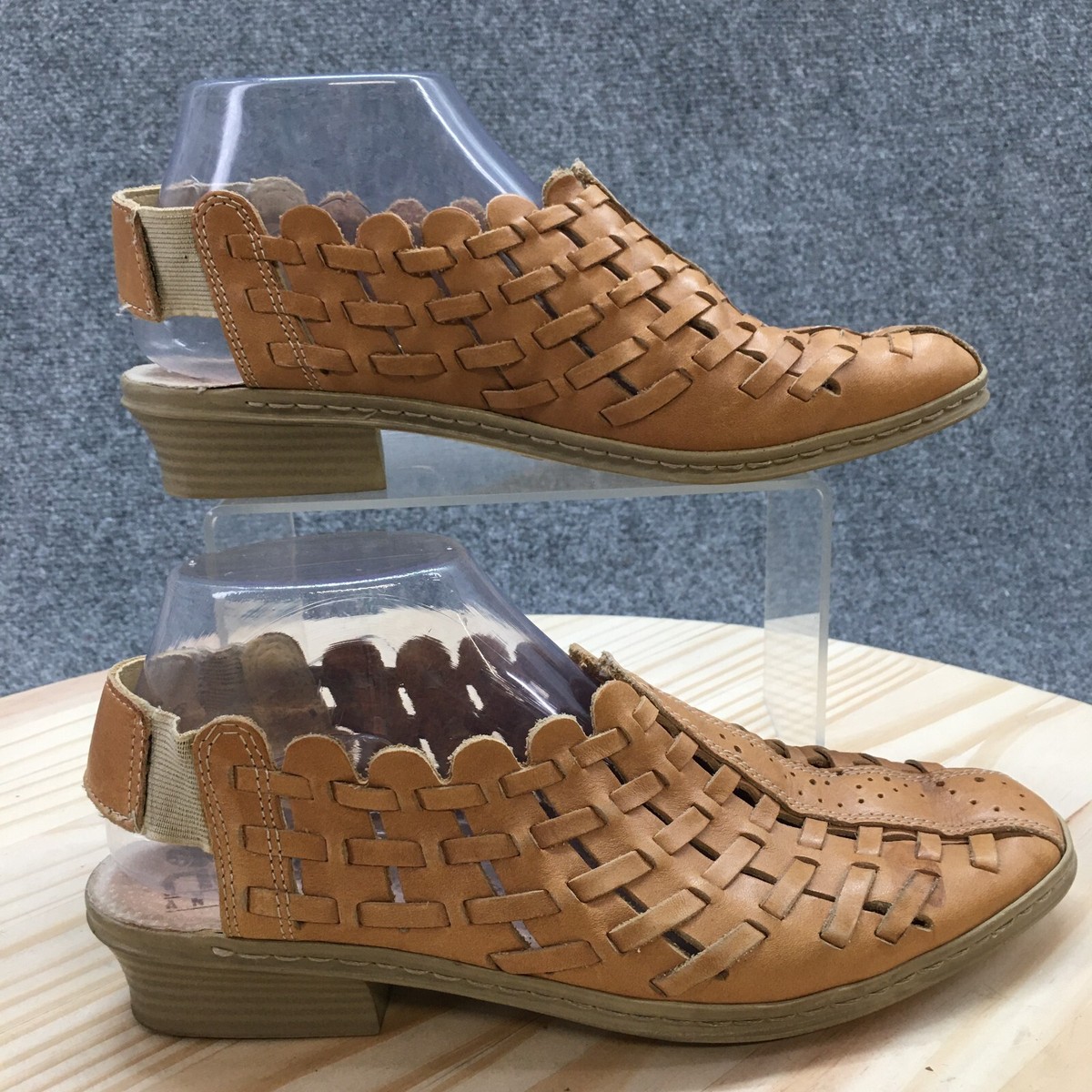 Rieker  Brown Leather fisher Sandals women 41 lace up retro casual Y2K vacation Amazon.com | Rieker Women main image 3