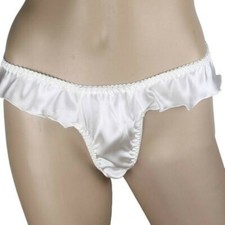 Women Natural Silk Knickers Briefs Panties Flouncing Ruffle Underwear Underpants