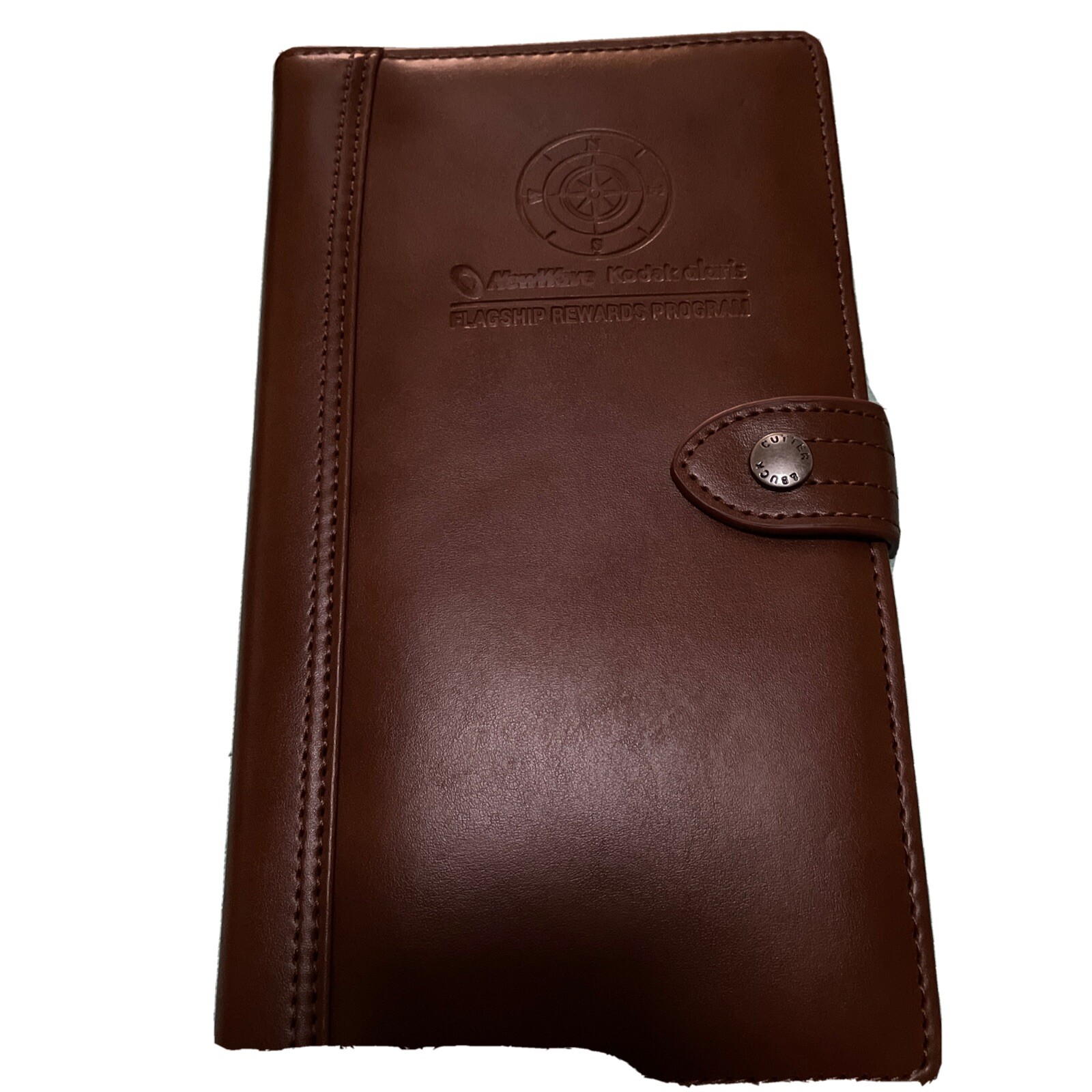 Cutter & Buck Genuine Leather Passport Holder Travel Wallet Organizer Brown New-image
