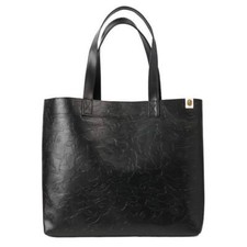 BAPE A Bathing Ape Camo Leather Tote Shopper Shoulder Bag Totebag Black Japan