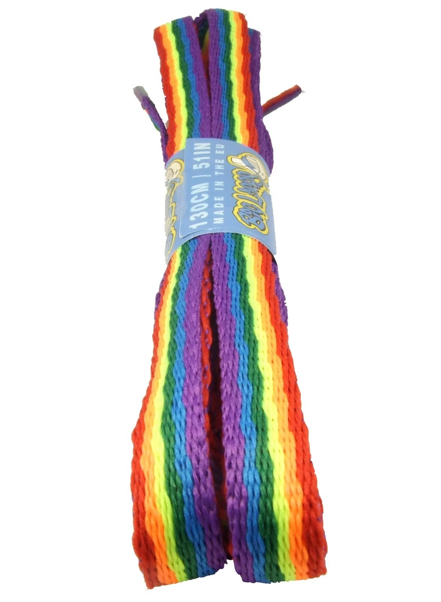 FLAT LGBTQ PRIDE RAINBOW SHOELACES BOOTLACES FREE UK P P