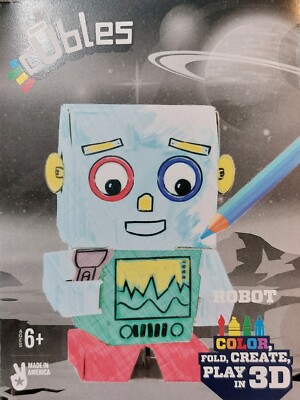 CUBLES Toy Building Set, 3D Puzzle Meets Origami Kit, STEM Toys - Robot Color It