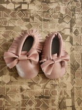 Romirus Baby Girl Faux Leather Moccasin Slip On Pink 12M