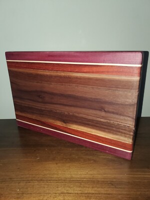 Walnut Cutting Board Purple Heart Maple Padauk 14x9-1/2'' Handmade Artisan 