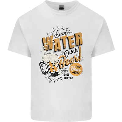 Save Water Drink Beer Funny Alcohol Kids T-Shirt Boys Girls