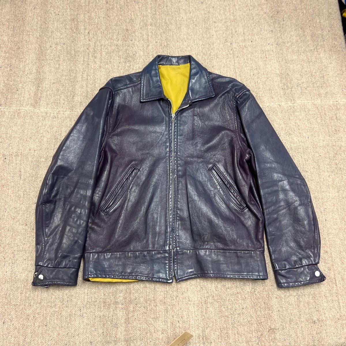Vintage University Of Western Ontario Leather Jacket Mens Medium 