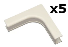 5 Pack - 1.25" Raceway Conduit Cable Management Wire Mold Inside Corner White