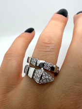 9Ct White Gold Snake Diamond Fancy Ring Snake Ring 0.73Ct Gg209