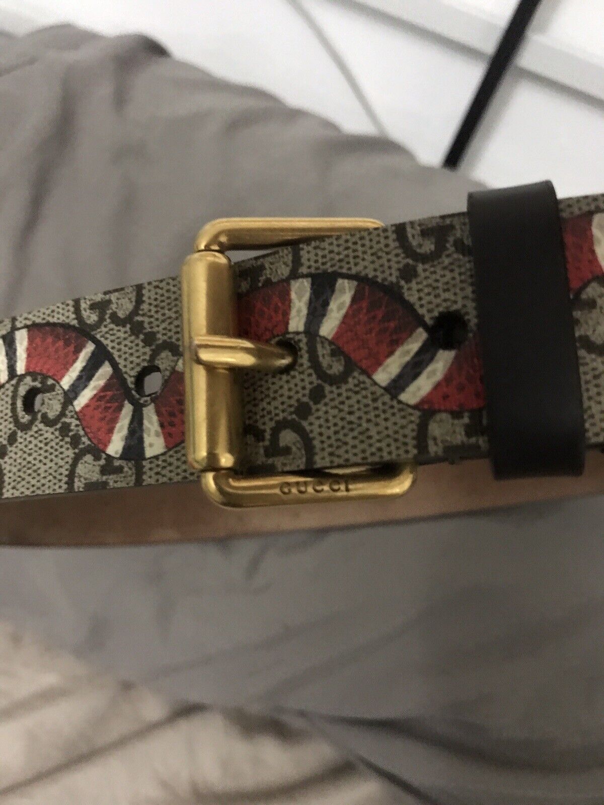 Gucci Belt Supreme Kingsnake Brown for Men