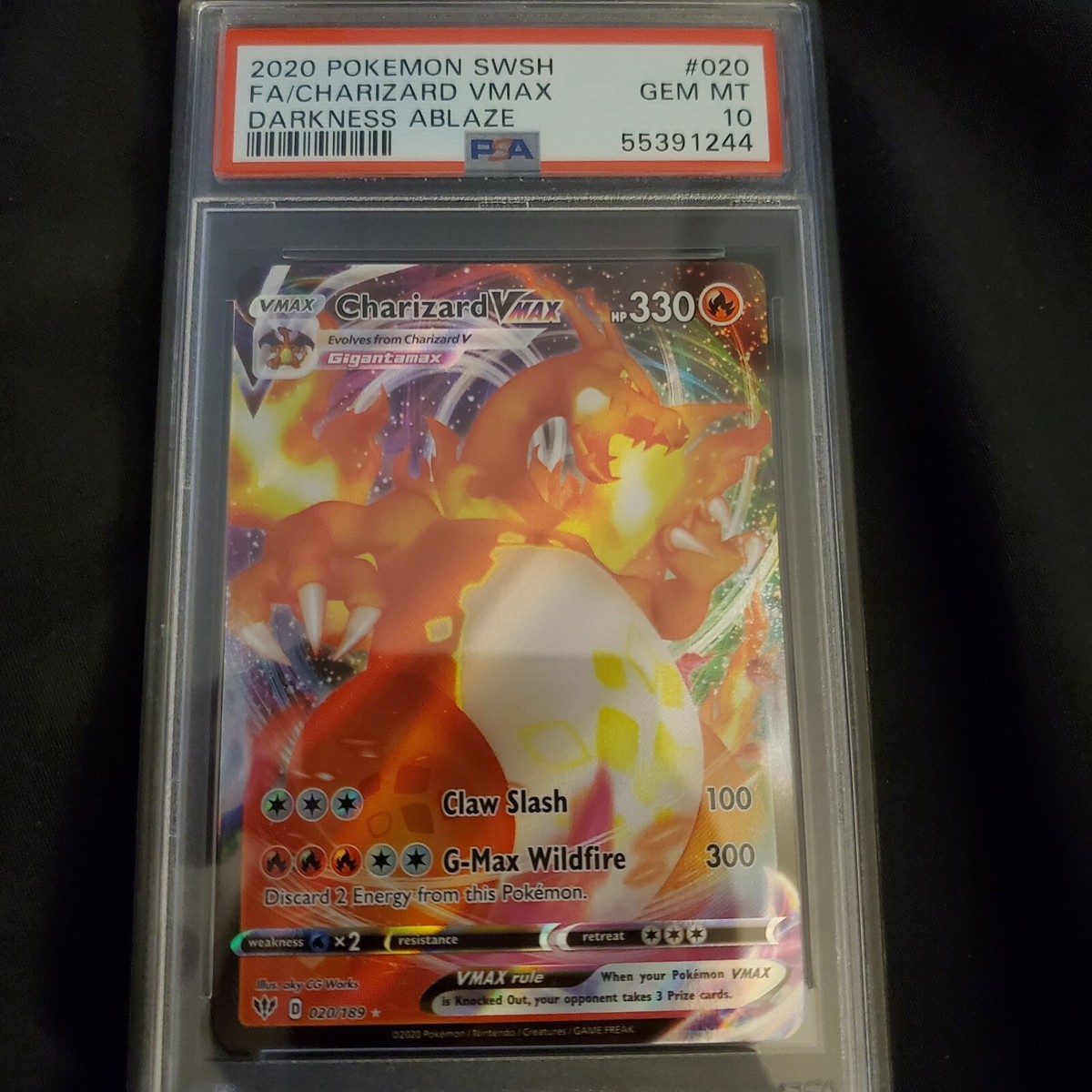 PSA 10 2020 Pokemon Darkness Ablaze Charizard VMAX SWSH FA PSA 10 2020 Pokemon Darkness Ablaze Charizard VMAX SWSH FA