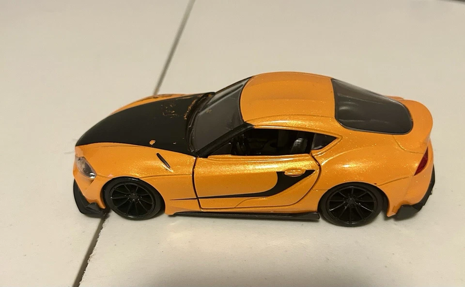 Toyota GR Supra diecast No 32264 orange /black 1/32 scale fast and furious f9 - Image 3 of 4