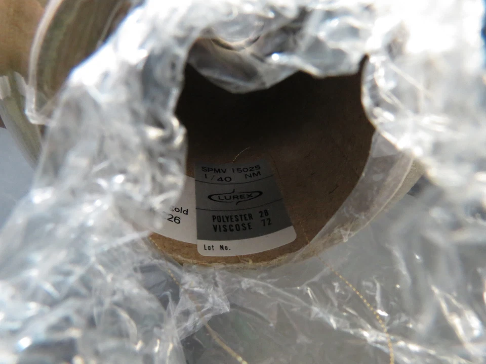 Lurex Branded Bright Space Gimp SPMV15025 Gold Metallic Thread / Yarn Cone - Image 2 of 3