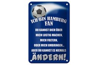 Blechschild Spruch 12X18 Cm Ich Bin Hamburg Fan FußBall Deko Schild