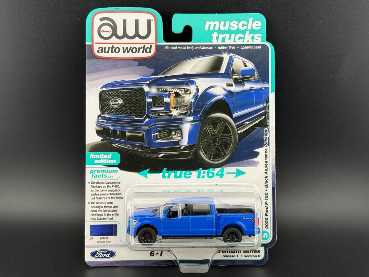 Modèle Réduit Auto World 1:64 - Ford F-150 Série B 2020 - Bleu - Diecast - NEUF