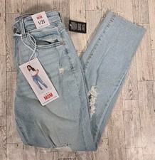 Celebrity Pink Mom Jeans 1/25 High Rise Destructed Light Wash Juniors NEW