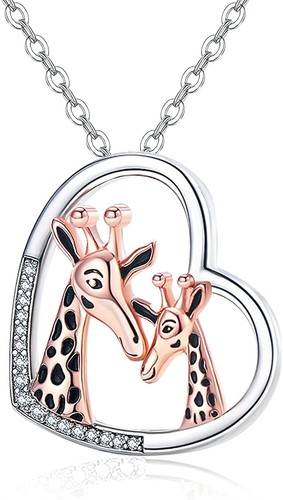 Giraffe Necklace Sterling Silver Mother 