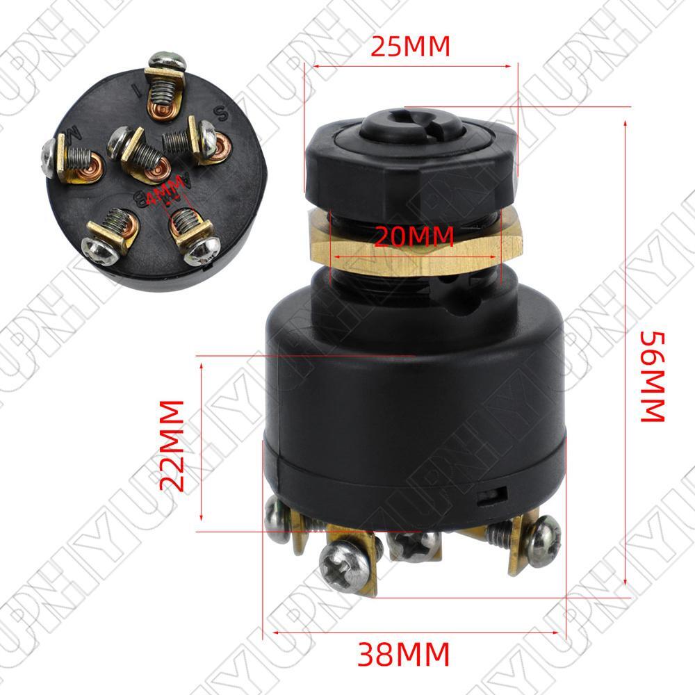 1x 12V 12A Ignition Switch with 6 Terminals and 2 Keys For Boats