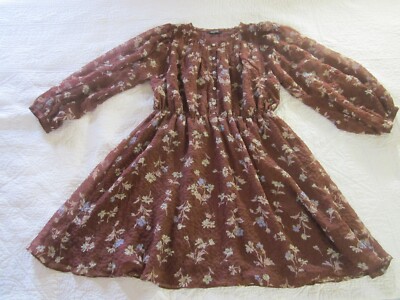 Madewell Womens Dress Size S Norma Rae Brown Floral N0638