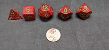5pcs/Set Red & Black Polyhedral Dice DND RPG MTG D6 Role Playing Game Tabletop