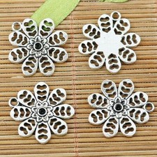 10pcs 21.9mm Tibetan silver flower cabochon settings EF1365
