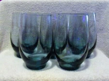 EUC SET OF 5 LIBBEY DUSKY BLUE GLASS TUMBLERS