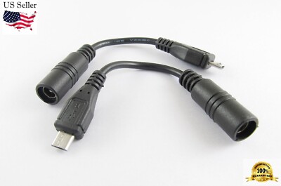 Micro USB 5 Pin Male To 5.5x 2.1mm Female DC Power Supply Adapter Charging Cable