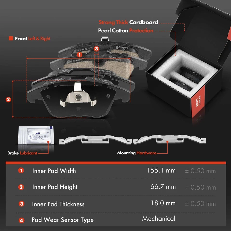 6x Front Drilled Brake Rotors +Ceramic Brake Pads for Volvo S60 S80 Land Rover - Image 3 of 4