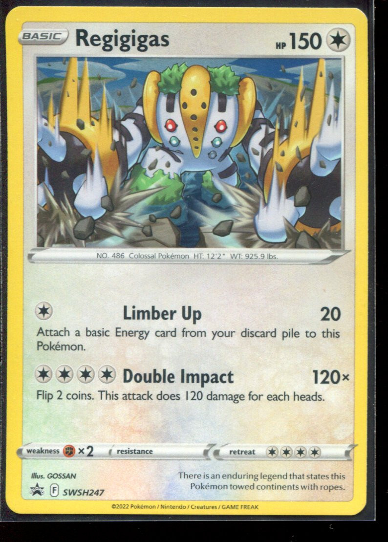 Regigigas SWSH247 Black Star Promo Holo LP Pokemon Card
