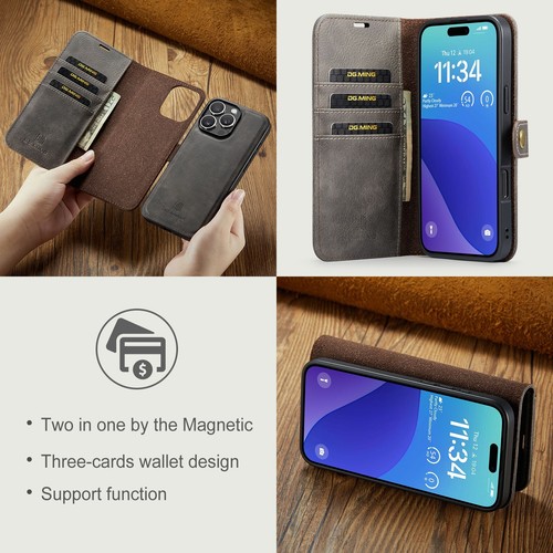 2-in-1 Removable Magnetic Leather Wallet Case Cover For iPhone 16 15 14 13 12 11 - Picture 41 of 57