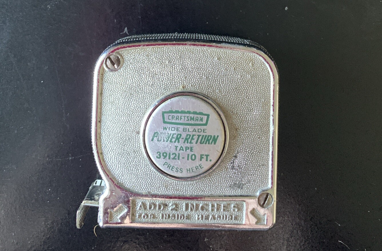 Craftsman Power Return 10 Ft Tape Measure Press Button 39121 Vintage USA