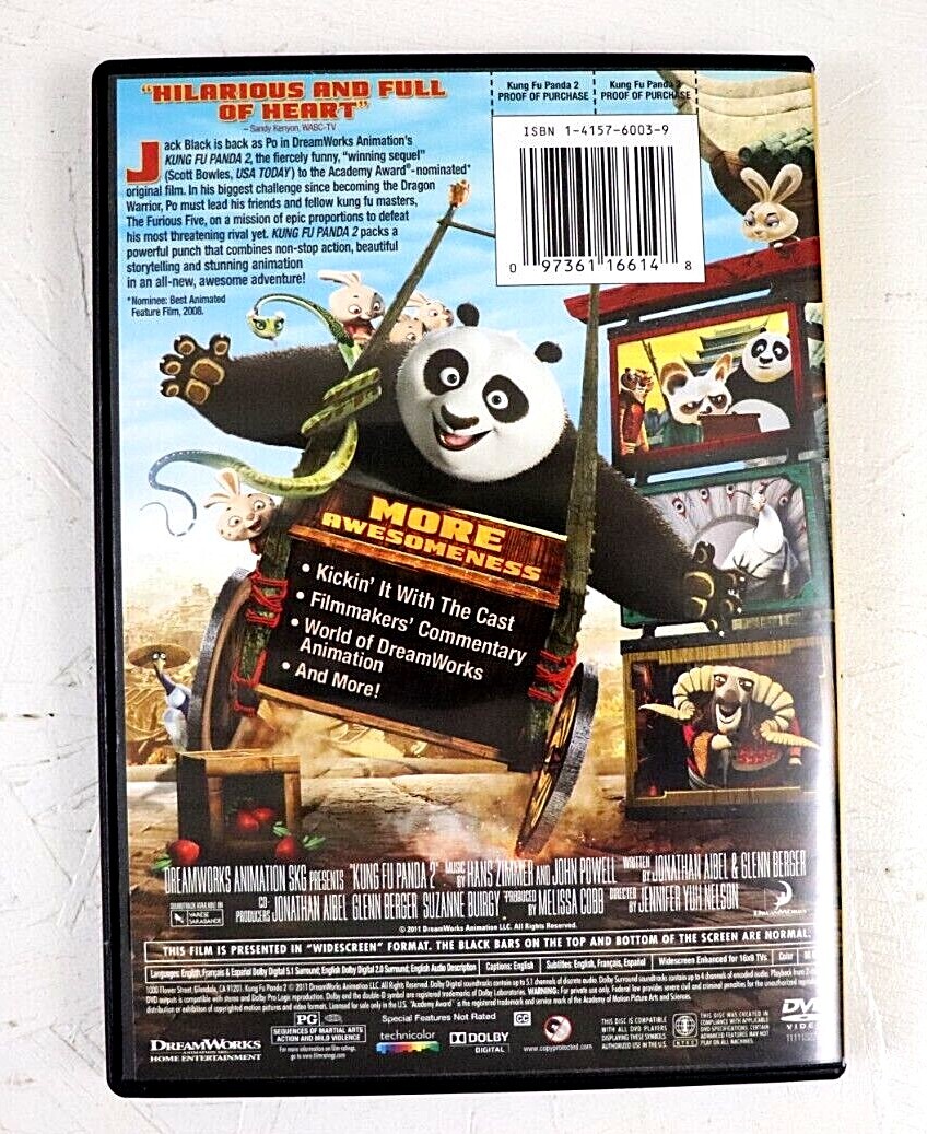 Kung Fu Panda 2 2011 DVD Dreamworks Jack Black Comedy Movie