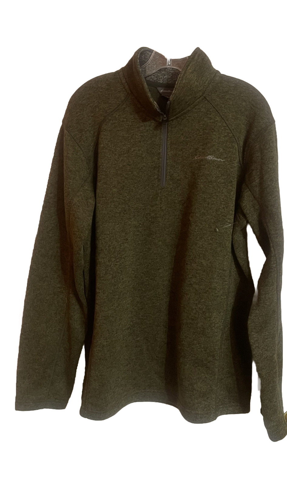 NWOT Men's  Eddie Bauer Classic-Fit Sweater Fleece Quarter-Zip Pullover Size L