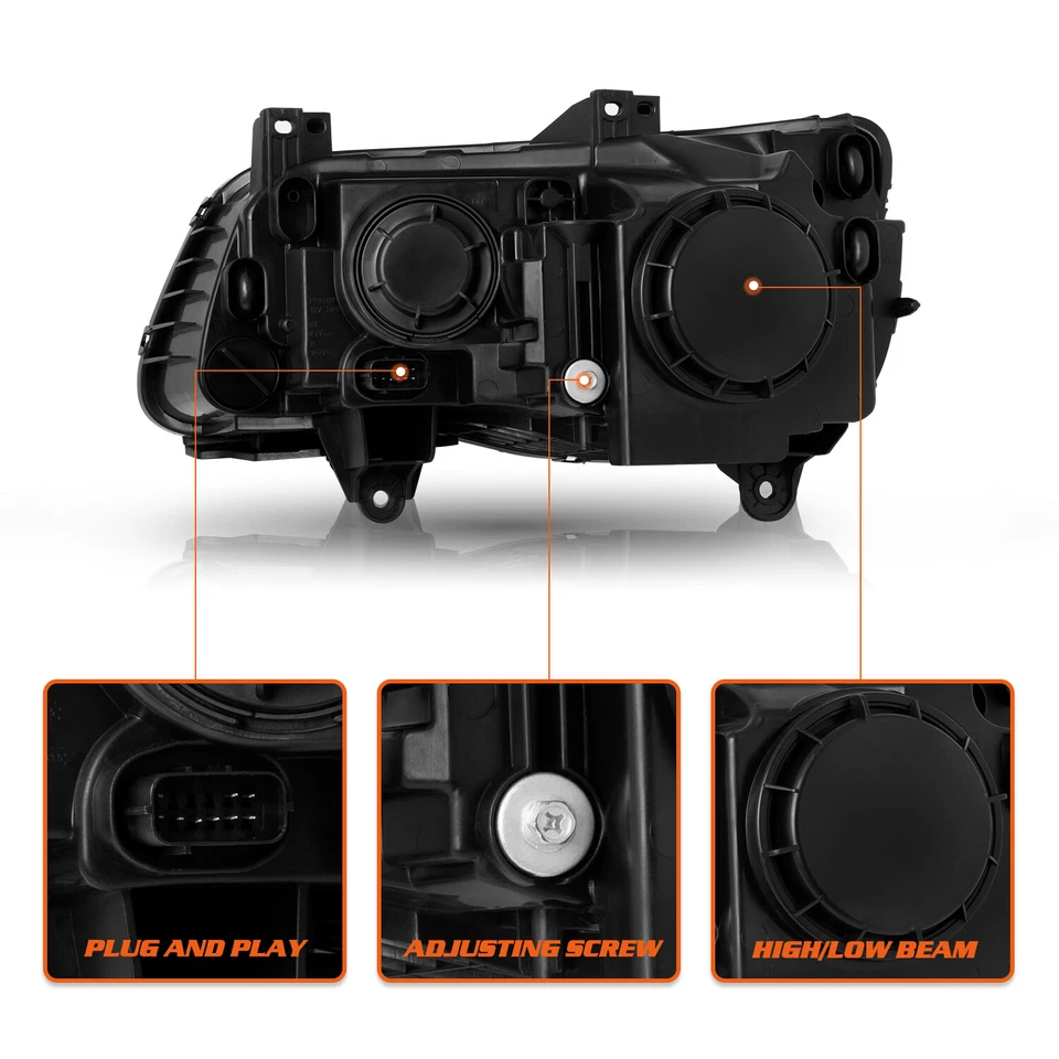 Faros de esquina transparentes negros con bombillas LH&RH para Chrysler 300 2011-2023 Foto 4 de 4