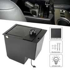 Center Console Armrest Box Storage Box Safe W/ LED For 2010-2024 Toyota 4Runner