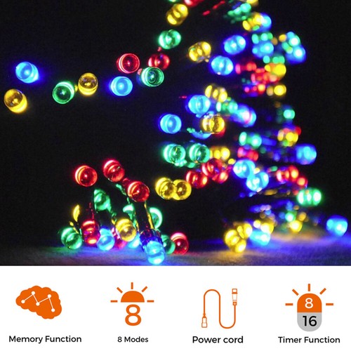 Outdoor X'mas Fairy String Lichter mit 400 LED 40M + 10M Blei, 8 Stunden Timer und 8 Modi - Bild 5 von 13