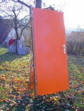 Stahlt&uuml;r/ Haust&uuml;r/ Sicherheitst&uuml;re/ Nebeneingang, orange, einschl. T&uuml;rrahmen!