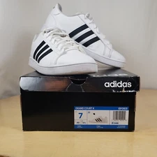 Adidas Grand Court Shoes Men's Size 7 White w/Black Strips SPG 753001