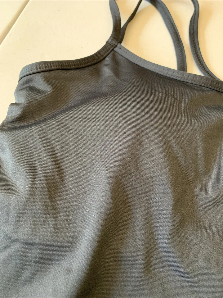 Nueva camiseta sin mangas HEAD 🌈 negra de doble correa con sujetador incorporado S (diseño en la parte posterior) #333 Foto 2 de 3